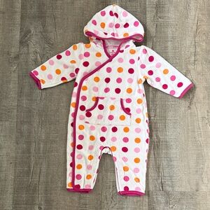 GAP Baby White Romper with Pink Logo Print